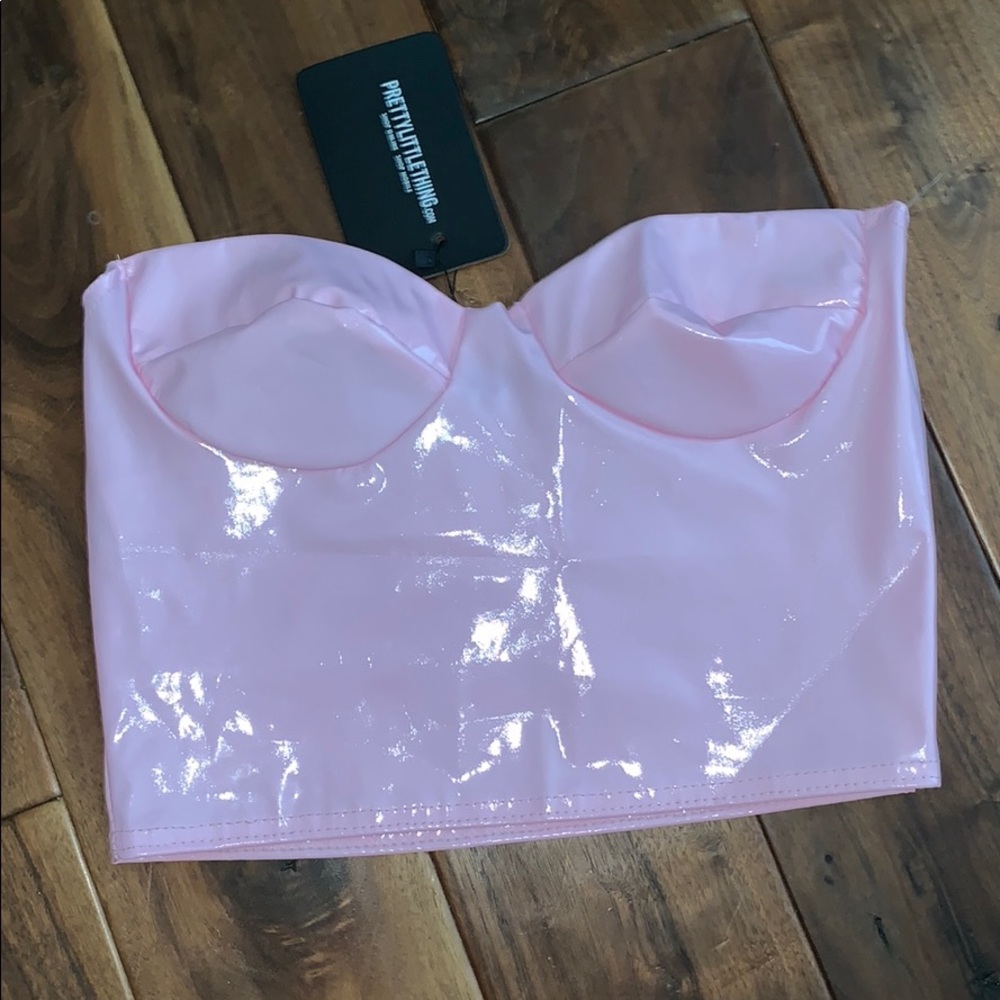 PrettyLittleThing pink patent top